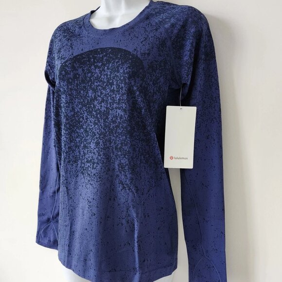 NWT LULULEMON GRKP/TRNV Dark Blue Swiftly Tech Long Sleeve 2.0 Crew Top 6 - Picture 2 of 8